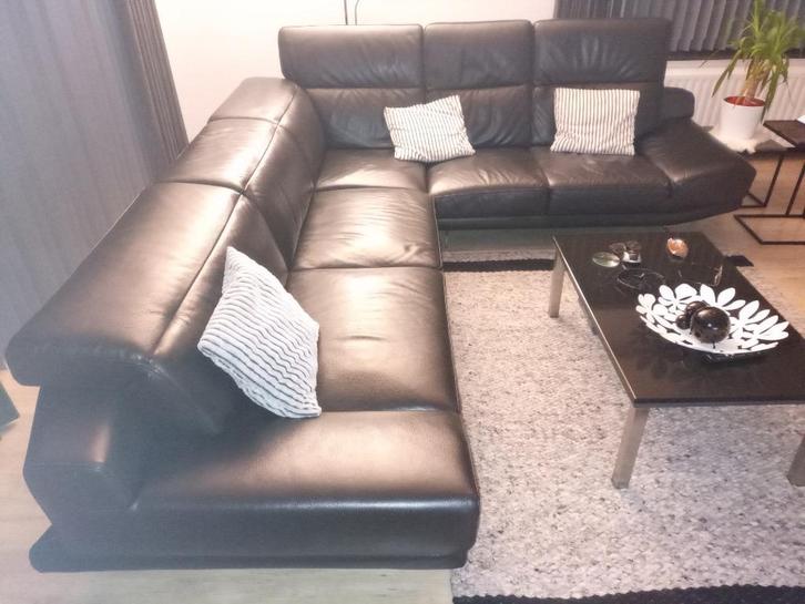 mooie lederen salon, Huis en Inrichting, Zetels | Complete zithoeken, Zo goed als nieuw, Leer, Ophalen