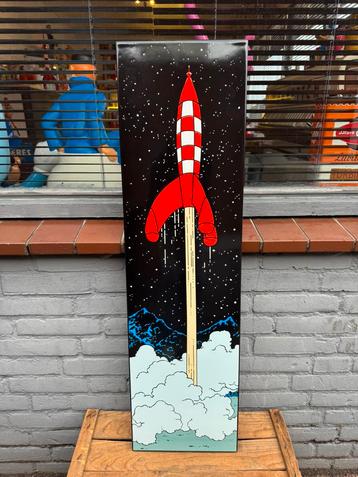 Kuifje Raket emaille reclame bord beschikbaar voor biedingen