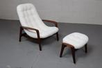 Vintage Teak "Scoop" chair with ottoman by R.Huber & Co, Ophalen of Verzenden