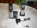 duo telefoon Panasonic, Télécoms, Téléphones fixes | Combinés & sans fil, Comme neuf, À Faible Émission d'Ondes, 2 combinés, Enlèvement