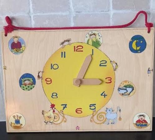 Janbibejan houten klok, Kinderen en Baby's, Speelgoed | Houten speelgoed, Zo goed als nieuw, Verzenden