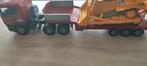 bruder scania trekker oplegger met cat bulldozer, Ophalen of Verzenden, Zo goed als nieuw