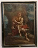 Antiek schilderij op doek op paneel, Antiek en Kunst, Ophalen of Verzenden