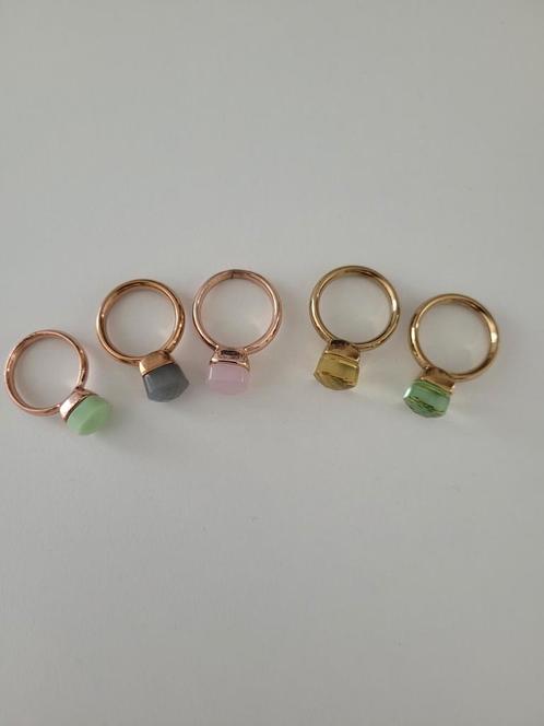 Qudo ringen Firenze 5 stuks, Handtassen en Accessoires, Ringen, Zo goed als nieuw, Goud, Goud, Ophalen of Verzenden