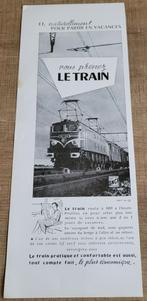 Oude reclameprent: SNCF (1952), Ophalen of Verzenden, Gebruikt, Trein, Kaart of Prent