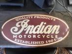 Panneau publicitaire INDIAN MOTORCYCLE - magnifique panneau, Antiquités & Art, Antiquités | Email, Enlèvement ou Envoi