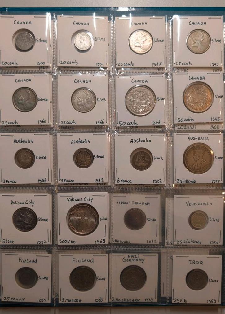 Zilveren collectie (1/2 kg zilver) 126 munten te koop, Postzegels en Munten, Munten en Bankbiljetten | Verzamelingen, Munten, Ophalen