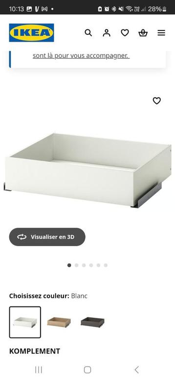 À vendre – Tiroirs et plateaux coulissants KOMPLEMENT (IKEA) beschikbaar voor biedingen