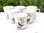 6 tasses en porcelaine villeroy et boch decor oiseaux, Enlèvement ou Envoi
