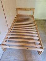 Bedframe + lattenbodem 90x200 cm, Ophalen, 90 cm, Eenpersoons, Beige