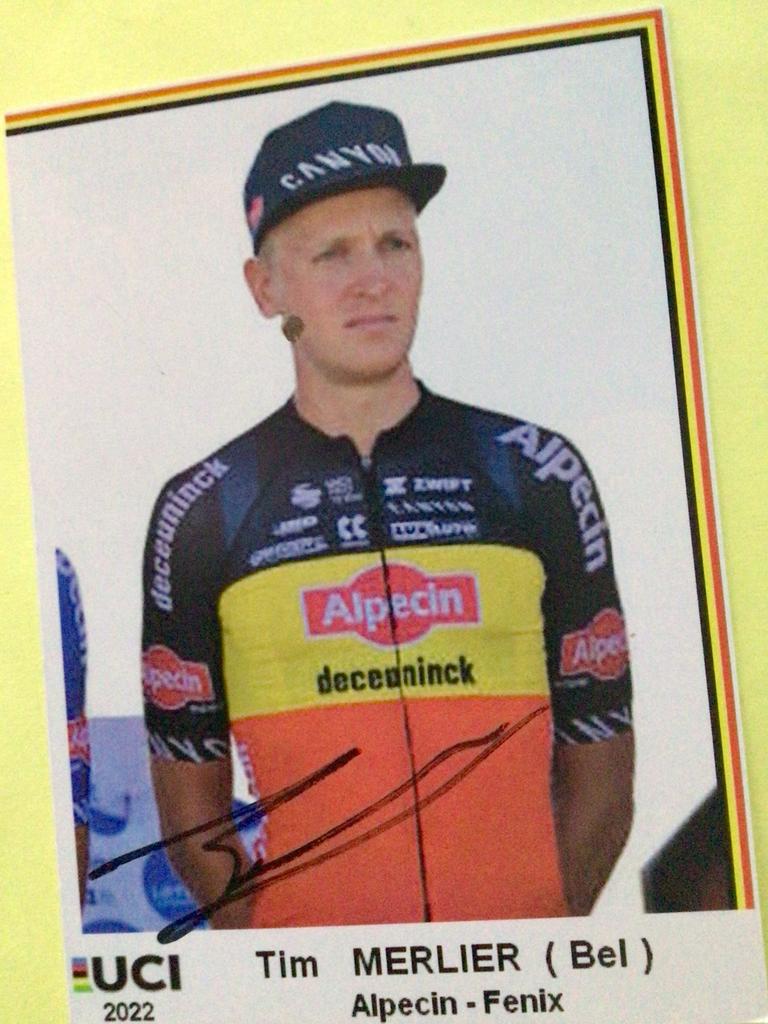 wielerkaart 2022 team alpecin tim merlier signe, Verzenden, Zo goed als nieuw