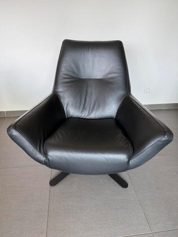 Alassio draaifauteul, leder kleur Zwart beschikbaar voor biedingen