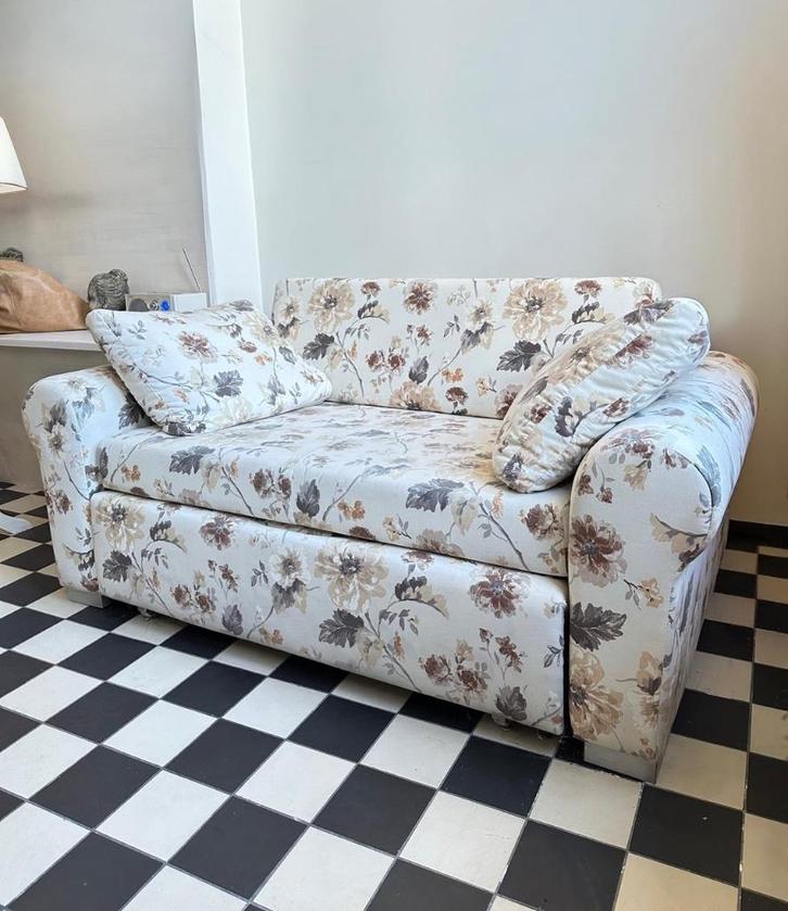 Slaapbank, Huis en Inrichting, Fauteuils, Zo goed als nieuw, Stof, 125 cm of meer, 75 tot 100 cm, Ophalen