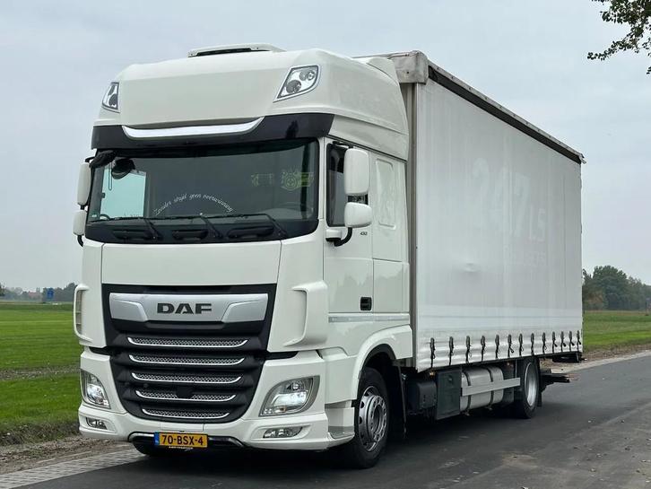 DAF XF 430 XF430 EURO6. 2019. Schuifzeil Bakwagen met Laadkl, Auto's, Vrachtwagens, Te koop, ABS, Adaptive Cruise Control, Airconditioning