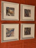 Vier klein kadertjes met print afmetingen 17 op 17 cm, Ophalen of Verzenden, Nieuw, Hout
