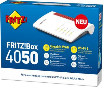 AVM Fritz! Box 4050 WiFi 6-mesh-router AX NAS Dect VPN beschikbaar voor biedingen