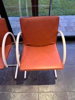 2 vintage metaform Cirkel stoelen bruin/oranje, Twee, Gebruikt, Metaal, Bruin