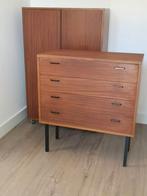 set van vintage ladekast en boeken/opberg kast, Huis en Inrichting, Kasten | Ladekasten, Ophalen, Gebruikt