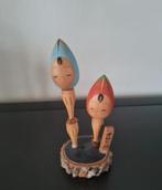 Vrolijk kokeshi paartje, Antiek en Kunst, Kunst | Beelden en Houtsnijwerken, Verzenden