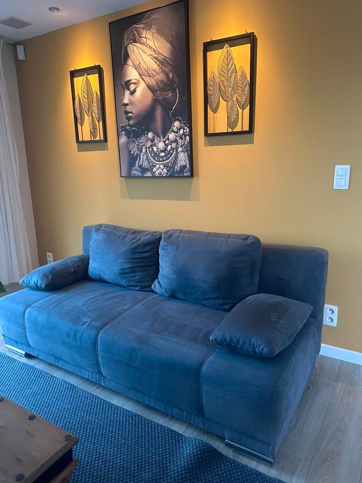 Divan/ lit nubuck maison non fumeurs, Huis en Inrichting, Zetels | Complete zithoeken, Zo goed als nieuw, Hout, Overige materialen