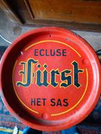 Emaille dienblad Ecluse Fürst bier, het sas, Verzamelen, Biermerken, Ophalen of Verzenden