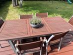 Gratis tuin tafel & stoelen, Tuin en Terras, Ophalen, Gebruikt, Rechthoekig, Hout