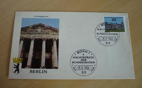 Eerstedagenvelop Deutsche Bundespost Hauptstädte Berlin 1964, Timbres & Monnaies, Timbres | Enveloppes premier jour, Enlèvement ou Envoi