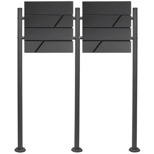 Dubbele brievenbus model 14 | Met statief | Antraciet, Tuin en Terras, Brievenbussen, Nieuw, Staal, Ophalen of Verzenden