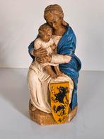Brocante Mariabeeld met Vlaamse Leeuw, J. Geens, Ophalen of Verzenden
