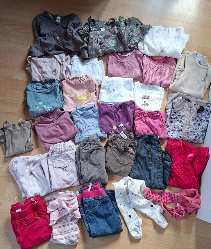 Lot 29 vêtements T80 fille hiver, Kinderen en Baby's, Babykleding | Baby-kledingpakketten, Zo goed als nieuw, Maat 80, Ophalen