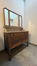 Oude commode met marmer blad en spiegel., Antiek en Kunst, Ophalen
