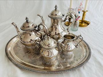Vintage verzilverd theeservies – Le Chardon beschikbaar voor biedingen