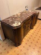 Set van 2 eikenhouten kasten met marmeren tablet, Huis en Inrichting, Badkamer | Badkamermeubels, Ophalen, Zo goed als nieuw, 25 tot 50 cm