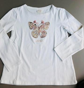 T-shirt blanc  papillon Zara taille 128