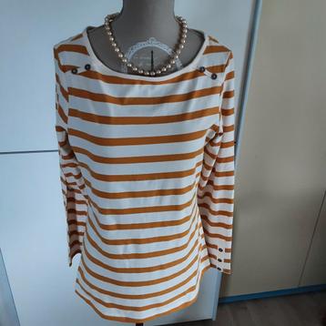 ESMARA leuke shirt met lange mouwen mt 40 42 wit mosterdgeel beschikbaar voor biedingen