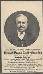 DP Ernest Frans De Brabander, Bidprentje, Ophalen of Verzenden