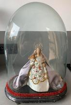 Madonna met kind in was onder glazen stolp.Begin 20ste eeuw., Antiek en Kunst, Ophalen