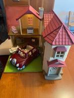 Sylvanian Maison avec lumière, 5 personnages et voiture., Enlèvement ou Envoi, Utilisé, Maison de poupées