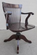 Mooie mahonie  bureaustoel bureau stoel draaistoel, Antiek en Kunst, Ophalen of Verzenden