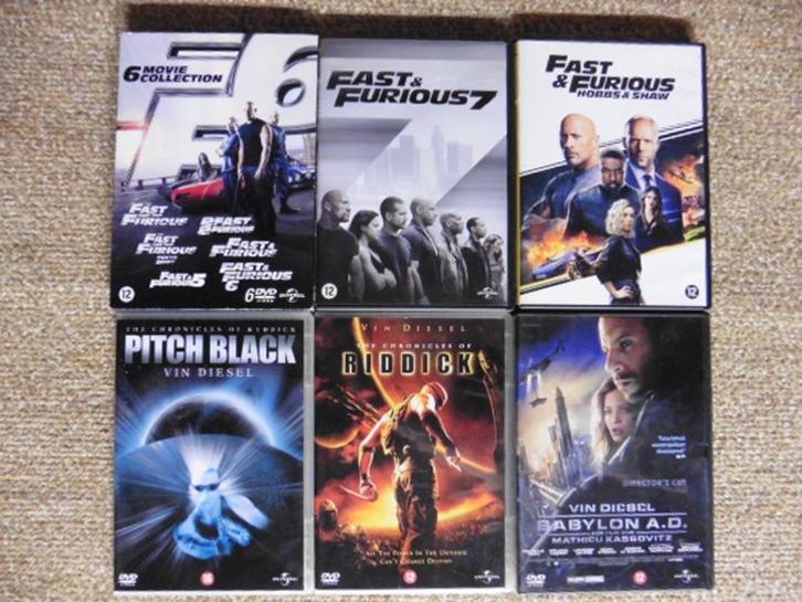 Vin Diesel Actiepakket (incl Gratis T-shirt Fast & Furious), Cd's en Dvd's, Dvd's | Actie, Zo goed als nieuw, Actie, Boxset, Vanaf 16 jaar