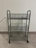 Metalen opbergwagen met 3 manden op wielen, Ophalen of Verzenden, Zo goed als nieuw