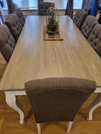 grande table à manger et 8 chaises de style campagnard, Comme neuf, Landelijk, Enlèvement, 6 à 8 chaises