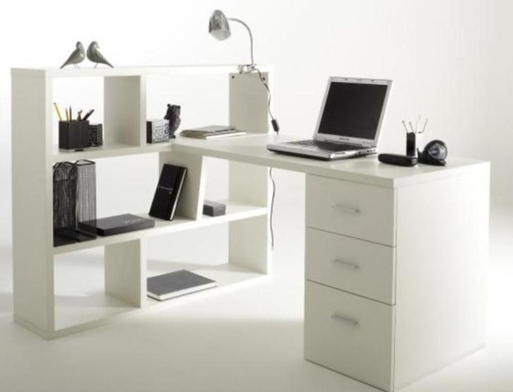 bureau met boekenkast Wit - La Redoute, Fénon, Huis en Inrichting, Bureaus, Zo goed als nieuw, Bureau, Ophalen