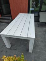 Steigerhouten tafel met 8 stoelen, Tuin en Terras, Ophalen, Gebruikt, Steigerhout, 8 zitplaatsen