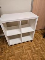 Ikea blanc Kalax sur roulettes., Maison & Meubles, Enlèvement, Comme neuf, Autres matériaux, Avec tablette(s)
