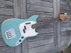 JMJ Fender Mustang Bass Daphne Blue, Ophalen, Nieuw, Elektrisch