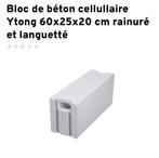 Ytong - bloc L 60 x H 25 x l 20 - 100 blocs !, Bricolage & Construction, Briques