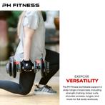 PH Fitness Set Verstelbare Dumbells 24 KG Dumbbells Halters, Ophalen of Verzenden, Nieuw, Buik, Dumbbell