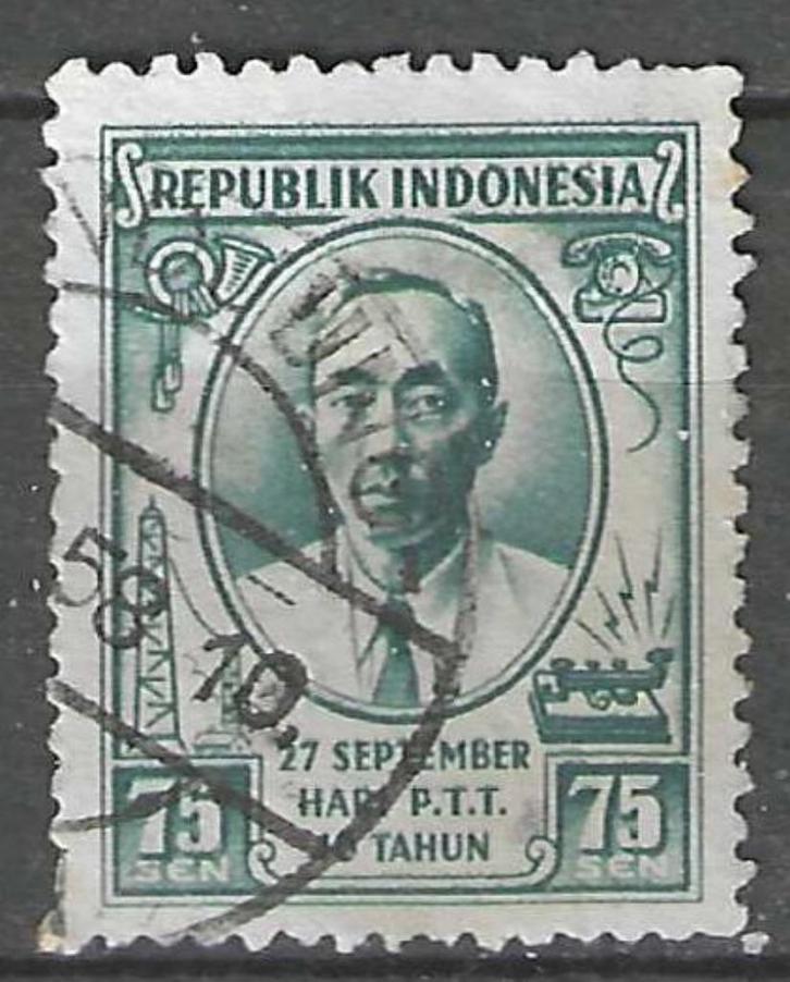 Indonesie 1955 - Yvert 104 - Indonesische Post - Suharto(ST), Postzegels en Munten, Postzegels | Azië, Gestempeld, Verzenden