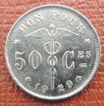 1929 Bon pour 50 centimes, Postzegels en Munten, Munten | België, Verzenden, Metaal, Losse munt
